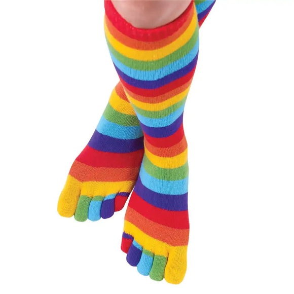 Stripes Toe Socks (Purple/Lime/Blue) - Picture 4 of 6